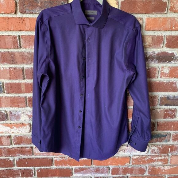 Calvin Klein purple button down 16 - Picture 1 of 3